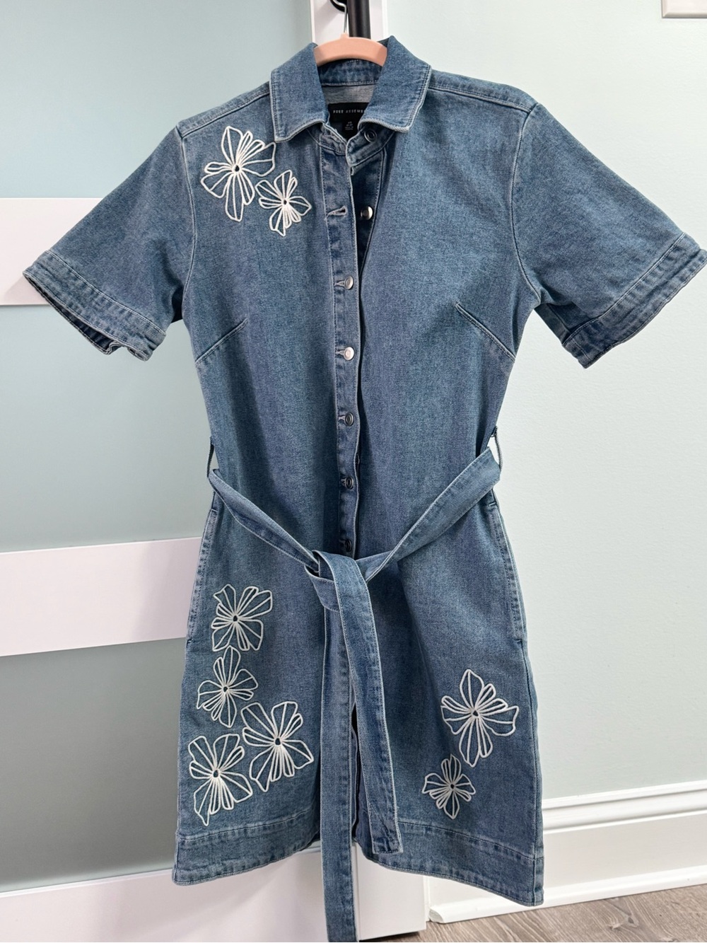 Free Assembly Blue Denim Shirt Dress - XS
